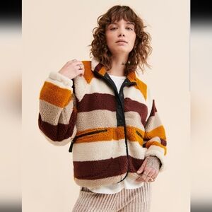 FP Movement By Free People Hit The Slopes Printed Fleece Jacket Size XS